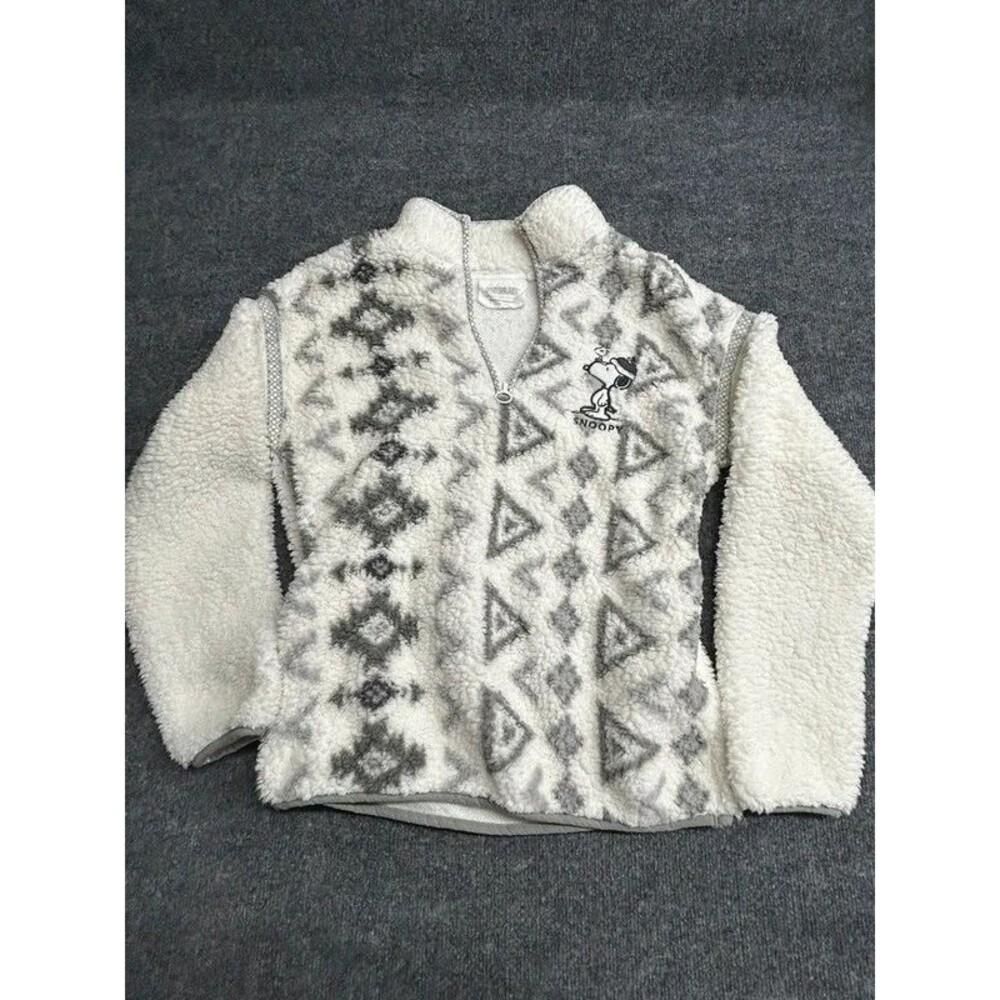 Peanuts Snoopy Sherpa Small Fleece Quarter Zip Pullover Aztec Southwest (70)